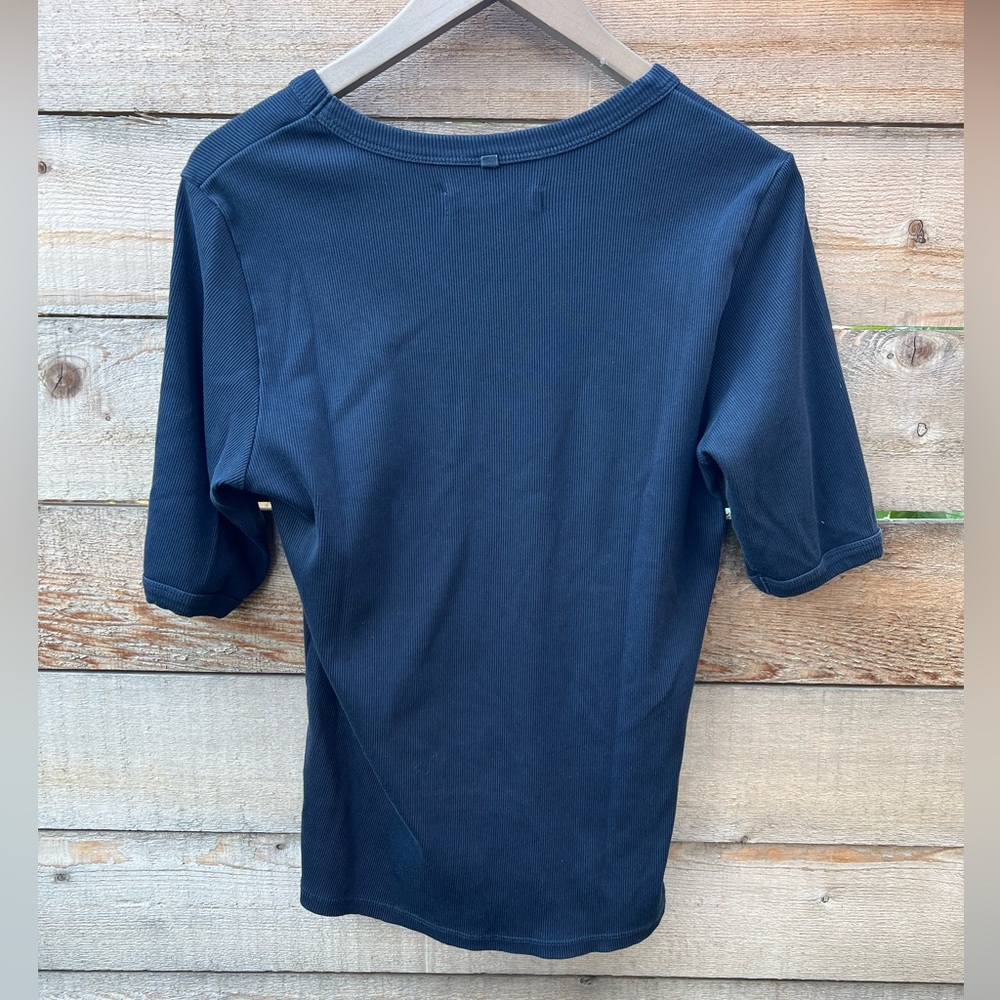 Outerknown Women’s Sojourn Ribbed Tee - Large - Navy - Picture 5 of 12